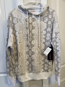 Sudadera con capucha suéter de piel de serpiente Betsey Johnson Performance talla XL NUEVA CON ETIQUETAS - Imagen 1 de 5