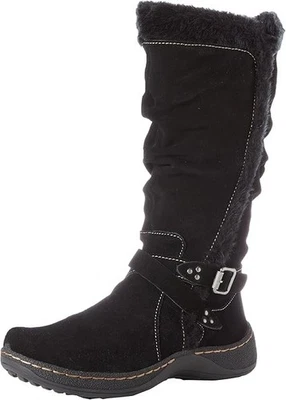 Botas de nieve Bare Traps Emalyn 6M negras gamuza piel sintética cremallera pantorrilla resistentes al agua Foto 1 de 4