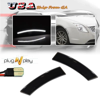 Luces de señalización delanteras LED blancas con lente ahumada 2 piezas para Mercury Milan 2010-2012 Foto 1 de 4