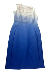 Calvin Klein Womens Sleeveless Blue poly/spandex Sheath midi Dress Size 8 SKU 91 - Picture 1 of 12