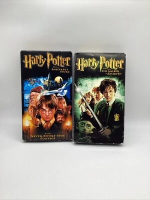 Harry Potter VHS Chamber of Secrets & The Sorcerer’s Stone LOT - Image 1 of 4