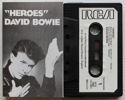 DAVID BOWIE - HEROES (RCA INTK5066) 1981 UK CASSETTE REISSUE PAPER LABELS VG+ - Image 1 of 3
