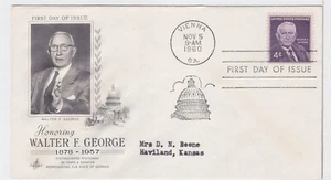 TurtlesTradingPost- Walter F, George, Senator-1960 #1170 FDC Artcraft Cachet - Picture 1 of 1