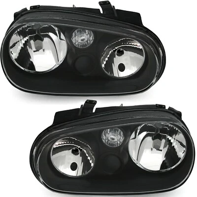 Juego de faros delanteros para VW Golf IV 4 97-03 negro claro LWR - Imagen 1 de 4
