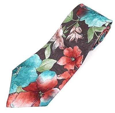 CORBATA HOMBRE PIERNA CASSINI ESTAMPADO FLORAL L-58 W-3 3/4 NUEVA SIN ETIQUETAS Foto 1 de 4