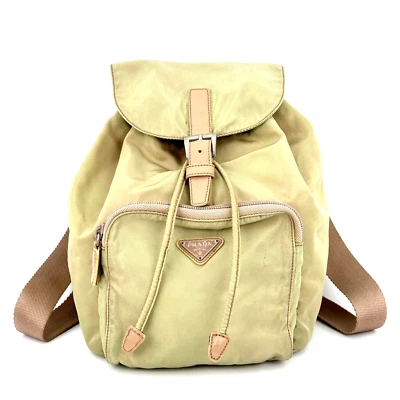 Mochila PRADA náilon couro verde autêntica - Imagem 1 de 4