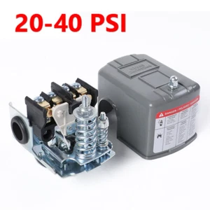 Interruptor de control de presión de bomba de agua/pozo ajustable de 20-40 PSI doble poste de resorte - Imagen 1 de 11