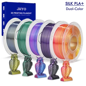 JAYO 5Rolls Dual-Color SILK PLA+ 3D Printer Filament 1.75mm Shiny 1.1KG Spool - Picture 1 of 11