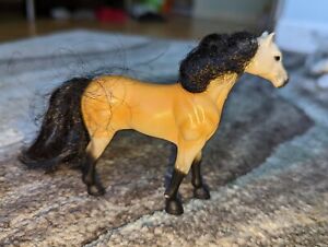 Vintage  Kid Kore Vintage Plastic Toy Horse with hair 1999 3.5 in tall