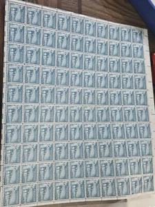 1960 Full Sheet Of 100 1 1/4 Cent Stamps Palace Of The Governor Santa Fe New... - Picture 1 of 2