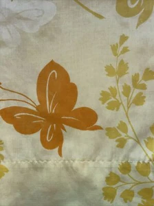 1970’s Vintage Orange Yellow Kitsch Butterfly Pillow-case USA Retro Butterflies - Picture 1 of 4