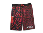 Men's Coca-Cola Board Shorts Swim Trunk Swimwear All Over Logo Medium