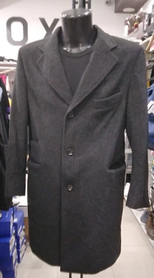 Шерстяное мужское черное пальто SCHEFIELD & SMITH б/у размер 48 PGS549PI - Изображение 1 из 4