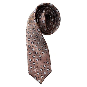 GIVENCHY PARIS Gentlemen vintage brown dot print silk tie - Picture 1 of 4