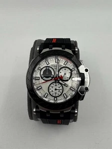 Tissot T-Race Chrono White Dial Black Silicone Strap Men's Watch T1154172701100 - Picture 1 of 7