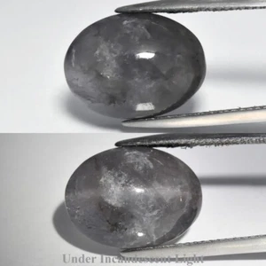 ๐ 9.28ct Oval Cabochon Natural Bluish Violet Cat's Eye Iolite - Namibia Gem - Picture 1 of 6