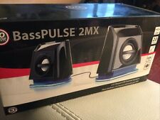 Gogroove Basspulse 2Mx Speakers W/Enhanced Bass Blue LED Lights 9.6 Watts BOXED