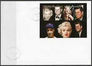 CENTRAL AFRICA 2017 JOHN KENNEDY, MARILYN MONROE & JOE DIMAGGIO IMPF SHEET FDC - Picture 1 of 1