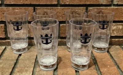 Royal Caribbean Set of 6 Clear Plastic Tumbler Souvenir Cups Light Up - Image 1 of 3