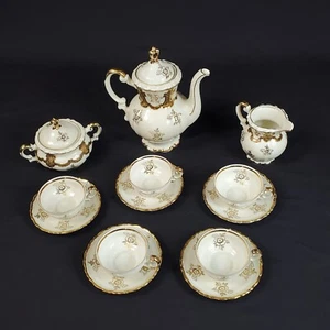 Vintage Mitterteich Demitasse Kaffeeservice schwer vergoldet 15 Teile Top Zustand - Bild 1 von 23