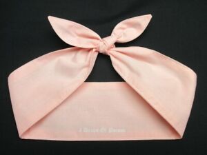 headband bandana head scarf dolly bow hair solid light pink blush rockabilly bow