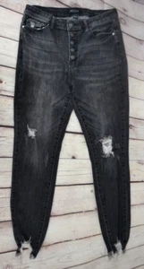 JUDY BLUE Women's Distressed Button Fly High Rise Skinny Fit Jeans SIZE 11/30 - Picture 1 of 10