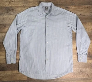 Camisa de vestir Lacoste para hombre a rayas manga larga abotonada 42 logotipo grande preppy. - Imagen 1 de 9