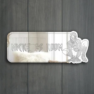 SPIDER-MAN MARVEL Door Sign Plaque Acrylic Mirror Any Name/Room-Stick/Hang - Picture 1 of 8