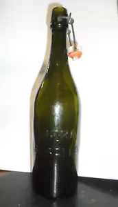 Antica bottiglia vetro birra Busalla Genova tappo ceramica 1 litro no Cervisia - Foto 1 di 7