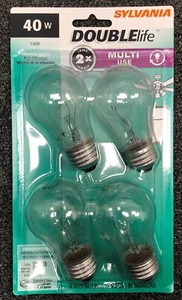 *NEW* Sylvania double life 40w 120v  4 pack *Standard Base* - Picture 1 of 1