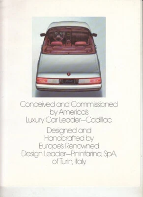 1987 CADILLAC ALLANTE US 4p Sales Brochure - image 1 of 3