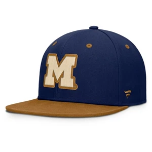Men's Fanatics Navy/Brown Michigan Wolverines NoBo Fitted Hat - Picture 1 of 4