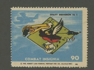 Mr Fancy Cancel WW II Combat Insignia Lbl Utility Squd VJ 1 #90 No Gum #54 - Picture 1 of 1