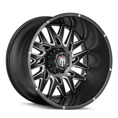 Rueda 24" American Truxx ADN 24x14 negra fresada 8x6,5 -76 mm para Chevy GMC Ram Foto 1 de 4