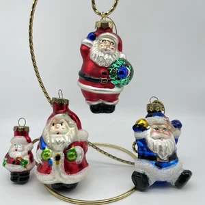 4 Weihnachtsmänner Weihnachtsschmuck aus mundgeblasenem Glas Thomas Pacconi Greenbrier 1 Mini - Bild 1 von 9