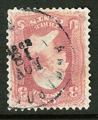 Sc #65 ERROR Inverted Year Cancel 3 Cent Washington 1861-62 Civil War US 68B65 - Image 1 of 2