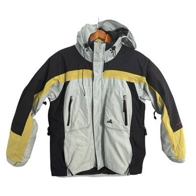 EMS Heavy Ski Snowboard Jacket Mens M Orange Green Black Lining Full Zip Hooded - Image 1 of 4