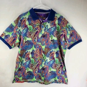 Robert Graham Canggu Paisley Golf Poloshirt Mehrfarbig Herren L 100% Baumwolle - Bild 1 von 12