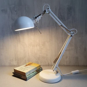 IKEA Forsa White Desk Lamp Adjustable Swing Arm Angle Poise Table Lighting - Picture 1 of 9