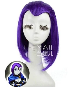 Peluca púrpura mediana Raven de TeenTitans cosplay púrpura - Imagen 1 de 6
