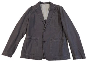 DKNY Men’s 2 Button 100% Cotton Dark Gray Blazer With Pockets - Picture 1 of 12