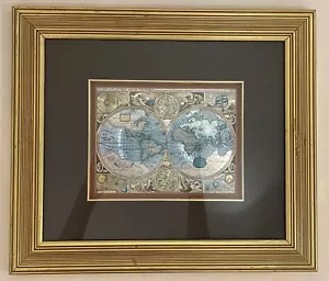 Un nuevo y acvrat mapa del mundo foiled mapa del mundo enmarcado - Imagen 1 de 11