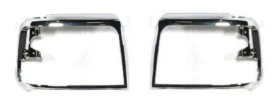 NUEVO JUEGO BISELES FAROS CROMADOS MOLDURA DERECHA IZQUIERDA PARA 92-96 FORD F150 F250 F350 BRONCO Foto 1 de 4