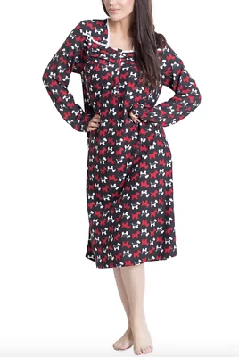 Camisón largo tejido mantequilla estampado White Orchid L78301 para mujer talla pequeña Foto 1 de 3