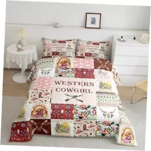 Western Cowgirl Comforter Set Size,Southwest Cowboy Bull Skull Twin Color 15 - Picture 1 of 8
