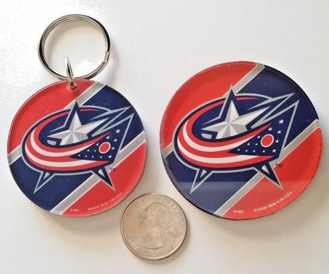 NHL Columbus Blue Jackets Hockey Keychain Key Ring Logo & Magnet ***FREE SHIP*** Cover