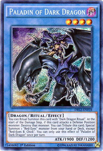 1 x Paladin of Dark Dragon - DRL2-EN018 - Secret Rare - 1st Edition Near Mint, E - Image 1 of 1