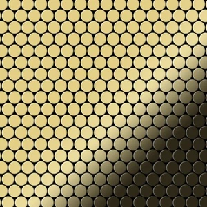 Mosaik Fliese massiv Metall Messing gewalzt gold 1,6mm stark Penny-BM - Picture 1 of 4