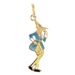 French Pinocchio 9 Karat Yellow Gold Enamel Charm Pendant - Picture 1 of 13