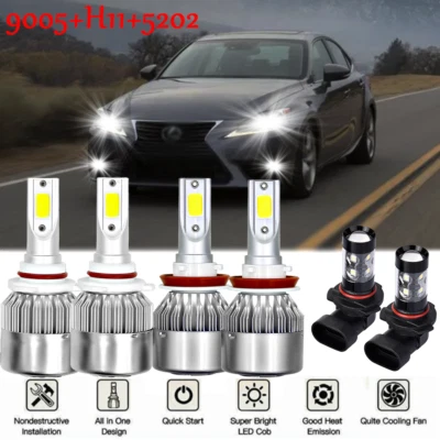 Combo de faros LED + bombillas antiniebla 6 piezas 6000K para Lexus IS250 IS350 2006-2010 Foto 1 de 4